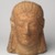 Etruscan. <em>Head of a Woman</em>, ca. 500 B.C.E. Terracotta, 8 5/16 x 6 1/4 x 6in. (21.1 x 15.8 x 15.2cm). Brooklyn Museum, Bequest of Mrs. Carl L. Selden, 1996.146.10. Creative Commons-BY (Photo: Brooklyn Museum, 1996.146.10.jpg)