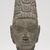  <em>Head of a Female Divinity</em>, second half of 7th century C.E. Gray sandstone, 8 x 4 1/2 x 4 1/2in. (20.3 x 11.4 x 11.4cm). Brooklyn Museum, Gift of Georgia and Michael de Havenon, 1996.210.2. Creative Commons-BY (Photo: Brooklyn Museum, 1996.210.2_overall_PS11.jpg)