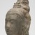  <em>Head of a Male Deity</em>, 540-600 C.E. Gray sandstone, 10 x 5 3/4 x 6 1/2 in. Brooklyn Museum, Gift of Georgia and Michael de Havenon, 1996.210.3. Creative Commons-BY (Photo: Brooklyn Museum, 1996.210.3_threequarter_right_PS11.jpg)