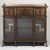 Herts Brothers. <em>Cabinet</em>, ca. 1885. Faux-grained Rosewood, other woods, glass, alabaster, brass, mother-of-pearl, other metals, original velvet textile and trim on interior, 54 3/4 x 58 7/8 x 17 1/4 in. (139.1 x 149.5 x 43.8 cm). Brooklyn Museum, Gift of David Whitcomb, 1996.218. Creative Commons-BY (Photo: Brooklyn Museum, 1996.218_front_PS1.jpg)