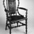 Attributed to George Jacob Hunzinger (American, born Germany, 1835-1898). <em>Armchair</em>, 1890s. Wood, leather, 43 1/4 x 26 x 25 1/4 in. (109.8 x 66.0 x 64.1 cm). Brooklyn Museum, Gift of Norman Mizuno and Alan J. Davidson in memory of Shinko Takeda, Kazu Takeda, Miyo Takeda and Yoshi Takeda, 1996.38a-b. Creative Commons-BY (Photo: Brooklyn Museum, 1996.38a-b_view1_bw_IMLS.jpg)
