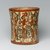 Maya. <em>Cylindrical Vessel</em>, ca. 550-950 C.E. Ceramic, pigment, 6 1/4 x 5 3/8 x 5 3/8 in. (15.9 x 13.7 x 13.7 cm). Brooklyn Museum, Gift in memory of Frederic Zeller, 1998.176.2. Creative Commons-BY (Photo: Brooklyn Museum, 1998.176.2_view4_PS1.jpg)
