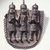 Edo. <em>Waist Pendant with Oba and Two Attendants</em>, mid-16th to early 17th century. Copper alloy, 8 x 6 1/4 x 2 1/4 in (20.3 x 15.9 x 5.7 cm). Brooklyn Museum, Gift of Beatrice Riese, 1998.38. Creative Commons-BY (Photo: Brooklyn Museum, 1998.38_transp728.jpg)
