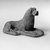  <em>Figure of a Recumbent Dog</em>, early 6th century. Gray earthenware with red polychrome, 3 5/8 x 6 1/4 x 3 5/8 in. (9.2 x 15.8 x 9.2 cm). Brooklyn Museum, Gift of the Guennol Collection, 1998.85.1. Creative Commons-BY (Photo: Brooklyn Museum, 1998.85.1_bw.jpg)
