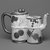 Worcester Royal Porcelain Co. (founded 1751). <em>Teapot and Lid</em>, 1877. Porcelain, 5 x 7 3/4 x 2 7/8 in. (12.7 x 19.7 x 7.3 cm). Brooklyn Museum, Gift of the Estate of Harold S. Keller, 1999.152.144a-b. Creative Commons-BY (Photo: Brooklyn Museum, 1999.152.144a-b_bw.jpg)