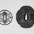  <em>Sword Guard (Tsuba)</em>, 19 th century (possibly). Pierced iron (sukashi); Hammered iron, 4 1/2 x 4 1/8 in.  (11.4 x 10.5 cm). Brooklyn Museum, Gift of Dr. and Mrs. Barry Brumberg, 1999.98.6. Creative Commons-BY (Photo: , 1999.98.5_1999.98.6_view1_bw.jpg)