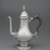 Daniel Christian Fueter (Swiss, 1720-1785). <em>Coffee Pot</em>, ca. 1765. Silver with wooden handle, 12 1/8 x 6 x 10 in. (30.8 x 15.2 x 25.4 cm). Brooklyn Museum, Bequest of Samuel E. Haslett, 20.796. Creative Commons-BY (Photo: Brooklyn Museum, 20.796_PS6.jpg)