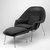 Eero Saarinen (American, born Finland, 1910-1961). <em>Womb Chair, Model No. 70</em>, Designed 1947-1948, Manufactured ca. 1959. Chrome-plated steel, fiberglass, plastic, wood-particle shell, latex foam, original fabric upholstery, 36 x 40 x 34 in.  (91.4 x 101.6 x 86.4 cm). Brooklyn Museum, Gift of Sandra Sheppard Rodgers, Gail Sheppard Moloney, Lynn Sheppard Manger, John W. Sheppard, Jr. from the Estate of their mother, Rose Jackson Sheppard Milbank, by exchange, 2001.37.1. Creative Commons-BY (Photo: , 2001.37.1_2001.37.2_bw.jpg)