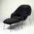 Eero Saarinen (American, born Finland, 1910-1961). <em>Womb Chair, Model No. 70</em>, Designed 1947-1948, Manufactured ca. 1959. Chrome-plated steel, fiberglass, plastic, wood-particle shell, latex foam, original fabric upholstery, 36 x 40 x 34 in.  (91.4 x 101.6 x 86.4 cm). Brooklyn Museum, Gift of Sandra Sheppard Rodgers, Gail Sheppard Moloney, Lynn Sheppard Manger, John W. Sheppard, Jr. from the Estate of their mother, Rose Jackson Sheppard Milbank, by exchange, 2001.37.1. Creative Commons-BY (Photo: Brooklyn Museum, 2001.37.1_IMLS_SL2.jpg)