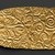 Scythian. <em>Plaque with spirals and palmettes</em>, ca. 400-300 B.C.E. Gold, 1 3/8 x 6 11/16 in. (3.5 x 17 cm). Brooklyn Museum, Gift of Rosemarie Haag Bletter and Martin Filler, 2004.99. Creative Commons-BY (Photo: Brooklyn Museum, 2004.99_detail01_PS20.jpg)