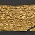 Scythian. <em>Plaque with spirals and palmettes</em>, ca. 400-300 B.C.E. Gold, 1 3/8 x 6 11/16 in. (3.5 x 17 cm). Brooklyn Museum, Gift of Rosemarie Haag Bletter and Martin Filler, 2004.99. Creative Commons-BY (Photo: Brooklyn Museum, 2004.99_detail02_PS20.jpg)