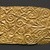 Scythian. <em>Plaque with spirals and palmettes</em>, ca. 400-300 B.C.E. Gold, 1 3/8 x 6 11/16 in. (3.5 x 17 cm). Brooklyn Museum, Gift of Rosemarie Haag Bletter and Martin Filler, 2004.99. Creative Commons-BY (Photo: Brooklyn Museum, 2004.99_detail03_PS20.jpg)