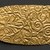 Scythian. <em>Plaque with spirals and palmettes</em>, ca. 400-300 B.C.E. Gold, 1 3/8 x 6 11/16 in. (3.5 x 17 cm). Brooklyn Museum, Gift of Rosemarie Haag Bletter and Martin Filler, 2004.99. Creative Commons-BY (Photo: Brooklyn Museum, 2004.99_detail04_PS20.jpg)