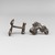 Samuel Kramer (American, 1913-1964). <em>Cuff Links</em>, ca. 1950. Silver, 1 x 1 1/4 in. (2.5 x 3.2 cm). Brooklyn Museum, Gift of Dr. Martin R. and Eve Lebowitz in memory of his parents, Henry and Esther Lebowitz, 2006.7.1a-b. Creative Commons-BY (Photo: Brooklyn Museum, 2006.7.1a-b_view1_PS2.jpg)
