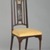  <em>Side Chair</em>, ca. 1900. Mahogany, various light stained woods, silver plated copper, mother of pearl, modern upholstery, 44 1/2 x 19 x 16 in. (113 x 48.3 x 40.6 cm). Brooklyn Museum, Bequest of Dr. Eleanor Z. Wallace, 2007.40.2. Creative Commons-BY (Photo: Brooklyn Museum, 2007.40.2_PS2.jpg)