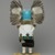 Seona. <em>Kachina Doll (Angwusnasomtaqa [Crow Mother])</em>, 1960-1970. Cottonwood root, acrylic paint, feathers, fur, hide, synthetic wool and yarn, painted canvas, 15 x 9 x 4 1/2 in. (38.1 x 22.9 x 11.4 cm). Brooklyn Museum, Gift of Edith and Hershel Samuels, 2010.6.2. Creative Commons-BY (Photo: Brooklyn Museum, 2010.6.2_back_PS2.jpg)