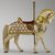 Possibly Marcus Charles Illions (American, born Lithuania, 1866-1950). <em>Carousel Horse, Southern Belle</em>, ca. 1910. Wood, pigment, gilding, glass, metal, Approximate dimensions of horse only: 58 x 19 x 58 in. (147.3 x 48.3 x 147.3 cm). Brooklyn Museum, Bequest of Marianne S. Stevens, 2013.49a-e. Creative Commons-BY (Photo: Brooklyn Museum, 2013.49a-e_view1_PS9.jpg)