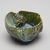 Shigemasa Higashida (Japanese, born 1955). <em>Sake Cup</em>, 1990. Glazed stoneware; oribe ware, 2 3/16 x 2 3/4 in. (5.5 x 7 cm). Brooklyn Museum, Gift of Shelly and Lester Richter, 2013.83.48. Creative Commons-BY (Photo: Brooklyn Museum, 2013.83.48_PS11.jpg)