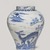  <em>Jar with Longevity Emblems</em>, late 19th-early 20th century. Porcelain with underglaze decoration, 15 × 13 1/2 in. (38.1 × 34.3 cm). Brooklyn Museum, Gift of the Carroll Family Collection, 2020.18.5 (Photo: Brooklyn Museum, 2020.18.5_PS11.jpg)