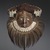 Kuba (Bushoong subgroup) artist. <em>Mask (Mwaash aMbooy)</em>, late 19th or early 20th century. Rawhide, paint, plant fibers, textile, cowrie shells, glass, wood, monkey pelt, feathers, 22 x 20 x 18 in. (55.9 x 50.8 x 45.7 cm). Brooklyn Museum, Museum Expedition 1922, Robert B. Woodward Memorial Fund, 22.1582. Creative Commons-BY (Photo: Brooklyn Museum, 22.1582_edited_SL1.jpg)