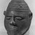 Ali Amonikoyi (Nigerian, 1880-1920). <em>Mask</em>, ca. 1910. Copper alloy, 10 1/2 x 7 1/4 x 5 1/2 in.  (26.7 x 18.4 x 14.0 cm). Brooklyn Museum, Museum Expedition 1922, Robert B. Woodward Memorial Fund, 22.1692. Creative Commons-BY (Photo: Brooklyn Museum, 22.1692_view2_acetate_bw.jpg)