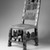 Chokwe artist. <em>Ceremonial seat (ngundja)</em>, 19th century. Copper alloy, animal hide, wood, 26 3/4 x 12 x 15 1/2 in. (67.9 x 30.5 x 39.4 cm). Brooklyn Museum, Museum Expedition 1922, Robert B. Woodward Memorial Fund, 22.187. Creative Commons-BY (Photo: Brooklyn Museum, 22.187_threequarter_left_bw.jpg)