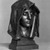 Augustus Saint-Gaudens (American, born Ireland, 1848-1907). <em>Head from the Adams Memorial</em>, modeled 1891, copyrighted 1908. Bronze, 19 5/16 x 12 x 7 1/2 in. (49.1 x 30.5 x 19.1cm). Brooklyn Museum, Robert B. Woodward Memorial Fund, 23.256. Creative Commons-BY (Photo: Brooklyn Museum, 23.256_glass_bw.jpg)