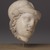Roman. <em>Head of Athena</em>, 2nd-3rd century C.E. Marble, 4 1/2 x 3 3/8 x 2 13/16 in. (11.5 x 8.5 x 7.2 cm). Brooklyn Museum, Gift of Bianca Olcott in memory of her father, Professor George M. Olcott of Columbia University, of her grandfather, George N. Olcott, and of her great-grandfather, Charles M. Olcott, President of the Brooklyn Institute of Arts and Sciences 1851-1853, 29.1603. Creative Commons-BY (Photo: Brooklyn Museum, 29.1603_threequarter.jpg)