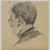 William Merritt Chase (American, 1849-1916). <em>[Untitled] (Sketch of Back of Man's Head)</em>, n.d. Graphite on paper, Sheet: 4 1/2 x 4 3/16 in. (11.4 x 10.6 cm). Brooklyn Museum, Gift of Newhouse Galleries, Inc., 29.27.1 (Photo: Brooklyn Museum, 29.27.1_IMLS_PS4.jpg)