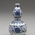  <em>Vase of Double Gourd Shape</em>, 1662-1722. Porcelain with cobalt-blue underglaze decoration (roasted blue-and-white), 5 3/16 x 2 15/16 in. (13.2 x 7.5 cm). Brooklyn Museum, Gift of the executors of the Estate of Colonel Michael Friedsam, 32.983. Creative Commons-BY (Photo: Brooklyn Museum, 32.983_PS6.jpg)