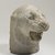  <em>Sculptor's Model Head of a Lion Roaring</em>, ca. 525-404 B.C.E. Limestone, 5 9/16 x 3 3/8 x 5 1/16 in. (14.1 x 8.5 x 12.8 cm). Brooklyn Museum, Charles Edwin Wilbour Fund, 34.1190. Creative Commons-BY (Photo: Brooklyn Museum, 34.1190_threequarter_PS9.jpg)