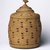 Aleut. <em>Basket and Lid</em>, early 20th century. Rye grass, wool, 7 1/4 x 6 1/8 x 6 1/8 in. (18.4 x 15.6 x 15.6 cm). Brooklyn Museum, Gift of Frederic B. Pratt, 36.498a-b. Creative Commons-BY (Photo: Brooklyn Museum, 36.498a-b_SL1.jpg)