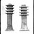  <em>Djed-pillar Amulet (Backbone of Osiris)</em>, 664-343 B.C.E. Faience, 3 13/16 x 1 7/16 x 9/16 in. (9.7 x 3.6 x 1.5 cm). Brooklyn Museum, Charles Edwin Wilbour Fund, 37.1306E. Creative Commons-BY (Photo: , 37.1305E_37.1306E_GrpA_SL4.jpg)