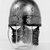 Roman. <em>Helmet</em>, 7th century C.E. Bronze, iron, 11 5/8 x 7 1/16 x Diam. 25 1/16 in. (29.5 x 18 x 63.7 cm). Brooklyn Museum, Charles Edwin Wilbour Fund, 37.1600E. Creative Commons-BY (Photo: Brooklyn Museum, 37.1600E_NegC_bw_SL1.jpg)