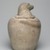  <em>Canopic Jar</em>, ca. 1539-1075 B.C.E. Limestone, pigment, 4 5/16 x 4 3/4 x 4 1/16 in. (10.9 x 12 x 10.4 cm). Brooklyn Museum, Charles Edwin Wilbour Fund, 37.1896Ea-b. Creative Commons-BY (Photo: Brooklyn Museum, 37.1896Ea-b_profileright_PS2.jpg)