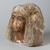  <em>Head of a Woman Wearing an Elaborate Wig</em>, ca. 1352-1190 B.C.E. Limestone, pigment, 6 3/4 × 4 3/4 × 7 1/4 in. (17.1 × 12.1 × 18.4 cm). Brooklyn Museum, Charles Edwin Wilbour Fund, 37.256E. Creative Commons-BY (Photo: Brooklyn Museum, 37.256E_threequarter_left_PS11.jpg)