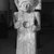 Huastec. <em>Figure of a Standing Male</em>, 900-1250. Sandstone, 52 3/4 x 17 in. (134 x 43.2 cm). Brooklyn Museum, Frank Sherman Benson Fund and the Henry L. Batterman Fund, 37.2898PA. Creative Commons-BY (Photo: Brooklyn Museum, 37.2898PA_installation_view2_acetate_bw.jpg)
