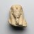  <em>Upper Portion of a Shabti of Akhenaten</em>, ca. 1352-1336 B.C.E. Limestone, pigment, 3 3/8 x 2 13/16 x 2 1/16 in. (8.6 x 7.1 x 5.3 cm). Brooklyn Museum, Charles Edwin Wilbour Fund, 37.500. Creative Commons-BY (Photo: Brooklyn Museum, 37.500_front_PS2.jpg)