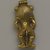  <em>Amulet in the Form of the God Bes</em>, ca. 1390-1322 B.C.E. Gold, 1 7/16 x 11/16 x 3/8 in. (3.6 x 1.7 x 1 cm). Brooklyn Museum, Charles Edwin Wilbour Fund, 37.710E. Creative Commons-BY (Photo: Brooklyn Museum, 37.710E_back_PS4.jpg)