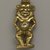  <em>Amulet in the Form of the God Bes</em>, ca. 1390-1322 B.C.E. Gold, 1 7/16 x 11/16 x 3/8 in. (3.6 x 1.7 x 1 cm). Brooklyn Museum, Charles Edwin Wilbour Fund, 37.710E. Creative Commons-BY (Photo: Brooklyn Museum, 37.710E_front_PS4.jpg)