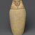  <em>Canopic Jar and Lid (Depicting a Human)</em>, 664-404 B.C.E. Limestone, 10 7/16 in. (26.5 cm) high x 4 1.2 in. (11.4 cm) diameter. Brooklyn Museum, Charles Edwin Wilbour Fund, 37.896Ea-b. Creative Commons-BY (Photo: Brooklyn Museum, 37.896Ea-b_front_PS1.jpg)