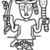 Nasca. <em>Mantle ("The Paracas Textile")</em>, 100-300 C.E. Cotton, camelid fiber, 24 5/8 × 58 11/16 in. (62.5 × 149 cm). Brooklyn Museum, John Thomas Underwood Memorial Fund, 38.121 (Photo: Brooklyn Museum, 38.121_border_figure60_sketch.jpg)
