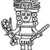 Nazca. <em>Mantle ("The Paracas Textile")</em>, 100-300 C.E. Cotton, camelid fiber, 24 5/8 × 58 11/16 in. (62.5 × 149 cm). Brooklyn Museum, John Thomas Underwood Memorial Fund, 38.121 (Photo: Brooklyn Museum, 38.121_border_figure61_sketch.jpg)
