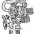 Nazca. <em>Mantle ("The Paracas Textile")</em>, 100-300 C.E. Cotton, camelid fiber, 24 5/8 × 58 11/16 in. (62.5 × 149 cm). Brooklyn Museum, John Thomas Underwood Memorial Fund, 38.121 (Photo: Brooklyn Museum, 38.121_border_figure81_sketch.jpg)