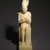  <em>Seated Statuette of Pepy I with Horus Falcon</em>, ca. 2338-2298 B.C.E. Egyptian alabaster, traces of Egyptian blue, red pigment, and gypsum, 10 1/2 x 2 3/4 x 6 1/4 in. (26.7 x 6.98 x 15.9 cm). Brooklyn Museum, Charles Edwin Wilbour Fund, 39.120. Creative Commons-BY (Photo: Brooklyn Museum, 39.120_front_SL1.jpg)