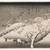 Utagawa Hiroshige (Ando) (Japanese, 1797-1858). <em>Evening Snow on the Asuka Mountain (Asukayama no Bosetsu)</em>, ca. 1838. Color woodblock print on paper, Sheet: 9 3/16 x 14 1/2 in. (23.4 x 36.8 cm). Brooklyn Museum, Frank L. Babbott Fund, 39.577 (Photo: Brooklyn Museum, 39.577_IMLS_SL2.jpg)