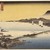 Utagawa Hiroshige (Ando) (Japanese, 1797-1858). <em>Evening Glow at Seta (Seta no Sekisho), from Eight Views of the Province Omi (Omi Hakkei)</em>, ca. 1834. Color woodblock print on paper, Sheet: 9 1/8 x 14 1/16 in. (23.1 x 35.6 cm). Brooklyn Museum, Frank L. Babbott Fund, 39.585 (Photo: Brooklyn Museum, 39.585_SL1.jpg)