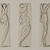 Abraham Walkowitz (American, born Russia, 1878-1965). <em>Dancer -- Five Line Drawings</em>, n.d. Pen and ink on paper, Sheet (a): 6 3/4 x 2 1/16 in. (17.1 x 5.2 cm). Brooklyn Museum, Gift of the artist, 39.644a-e (Photo: Brooklyn Museum, 39.644a-e_PS20.jpg)