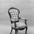 Elijah Galusha (American, ca. 1850). <em>Open Armchair (Rococo Revival style)</em>, 1856. Rosewood, modern upholstery, 41 1/2 x 22 x 21 in. (105.4 x 55.9 x 53.3 cm). Brooklyn Museum, Dick S. Ramsay Fund, 40.589. Creative Commons-BY (Photo: Brooklyn Museum, 40.589_acetate_bw.jpg)