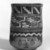 Nasca. <em>Cylindrical Jar</em>, 500-600. Ceramic, pigments, 7 1/2 x 5 5/16 x 5 5/16 in. (19 x 13.5 x 13.5 cm). Brooklyn Museum, Museum Expedition 1941, Frank L. Babbott Fund, 41.1275.43. Creative Commons-BY (Photo: Brooklyn Museum, 41.1275.43_view1_bw.jpg)